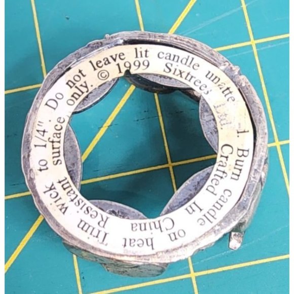 Vintage 1999 Sixtrees Ltd. Apple Pewter Silvertone Candle Holder Teacher Gift - Picture 4 of 4